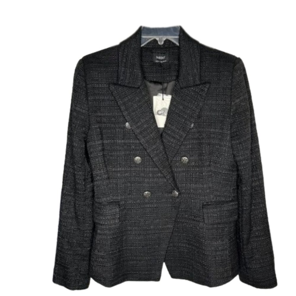 Bardot Ciara Tone on Tone Stripe Blazer - Black - 10L - Picture 3 of 16